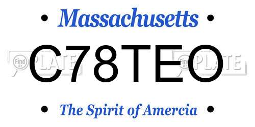 C78TEO Massachusetts License Plate