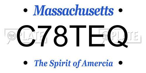 C78TEQ Massachusetts License Plate