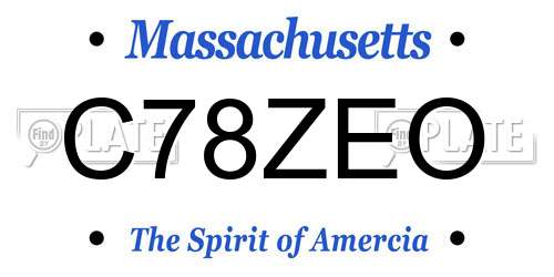 C78ZEO Massachusetts License Plate