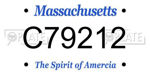 C79212 Massachusetts License Plate