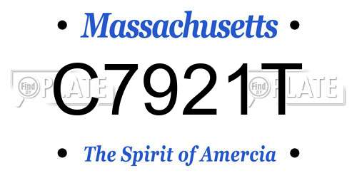 C7921T Massachusetts License Plate