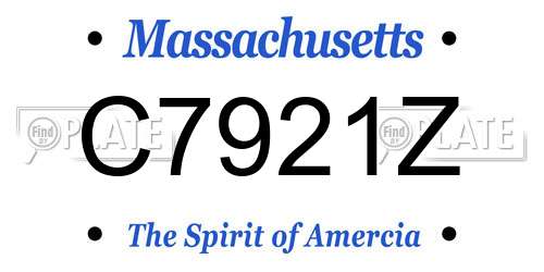 C7921Z Massachusetts License Plate