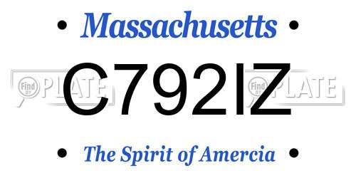 C792IZ Massachusetts License Plate