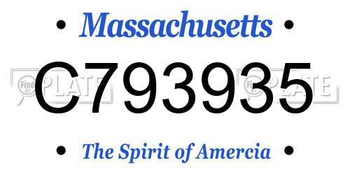 C793935 Massachusetts License Plate