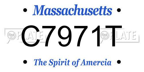 C7971T Massachusetts License Plate