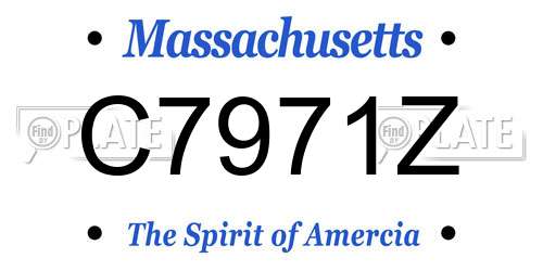 C7971Z Massachusetts License Plate
