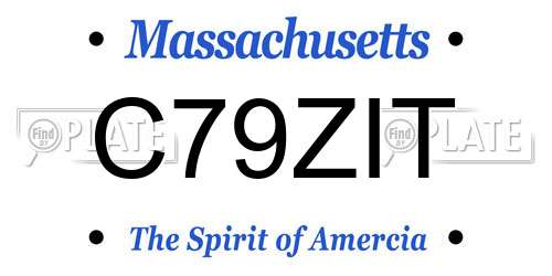 C79ZIT Massachusetts License Plate