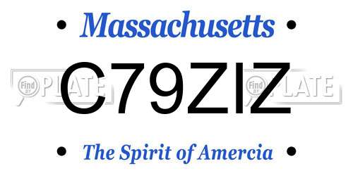 C79ZIZ Massachusetts License Plate