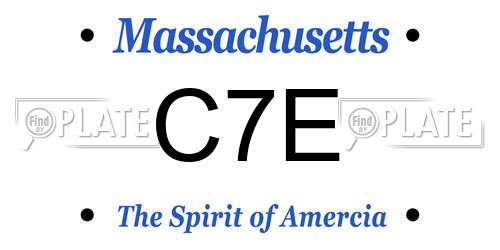 C7E Massachusetts License Plate