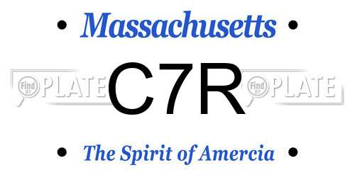 C7R Massachusetts License Plate