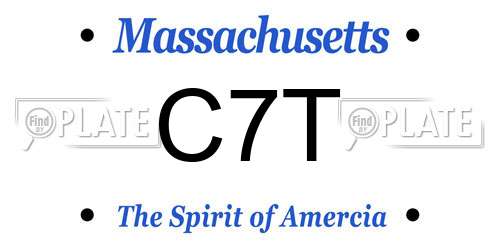 C7T Massachusetts License Plate