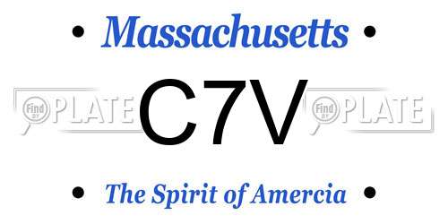 C7V Massachusetts License Plate