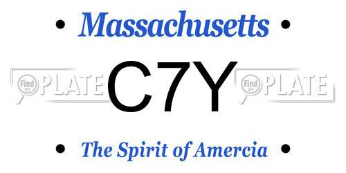 C7Y Massachusetts License Plate