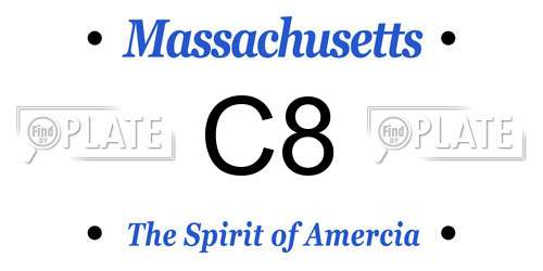 C8 Massachusetts License Plate