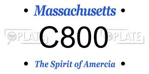C800 Massachusetts License Plate