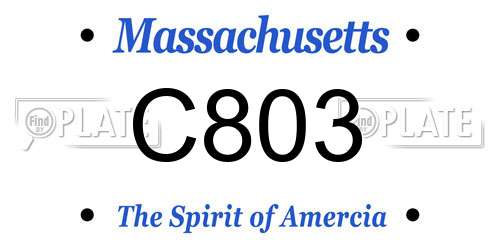 C803 Massachusetts License Plate