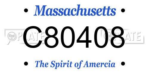 C80408 Massachusetts License Plate