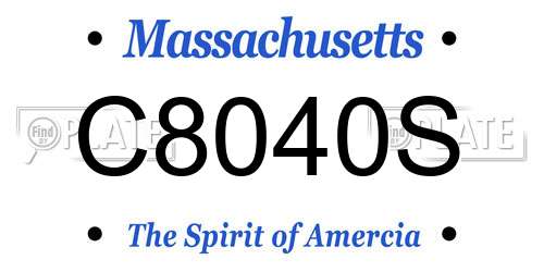 C8040S Massachusetts License Plate