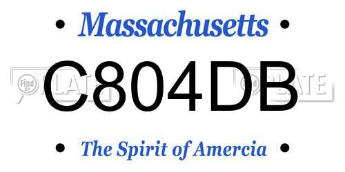 C804DB Massachusetts License Plate