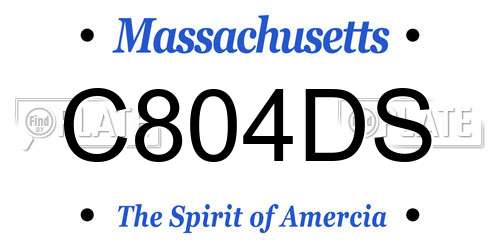 C804DS Massachusetts License Plate