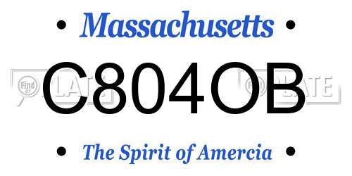 C804OB Massachusetts License Plate