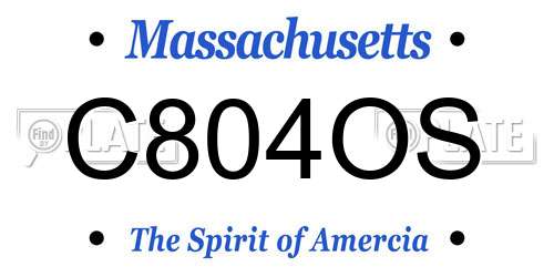 C804OS Massachusetts License Plate