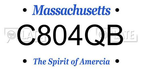 C804QB Massachusetts License Plate