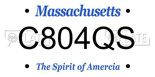 C804QS Massachusetts License Plate