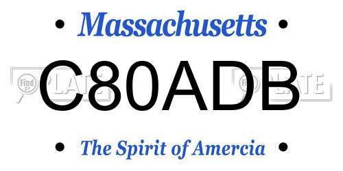 C80ADB Massachusetts License Plate