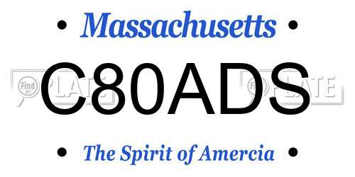 C80ADS Massachusetts License Plate