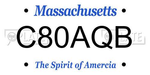 C80AQB Massachusetts License Plate