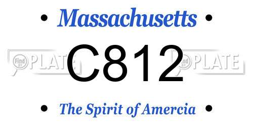 C812 Massachusetts License Plate