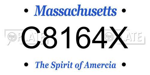 C8164X Massachusetts License Plate