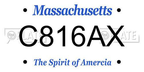 C816AX Massachusetts License Plate