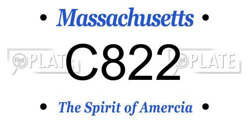 C822 Massachusetts License Plate