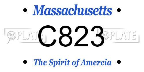 C823 Massachusetts License Plate