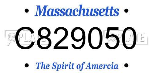 C829050 Massachusetts License Plate