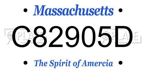 C82905D Massachusetts License Plate