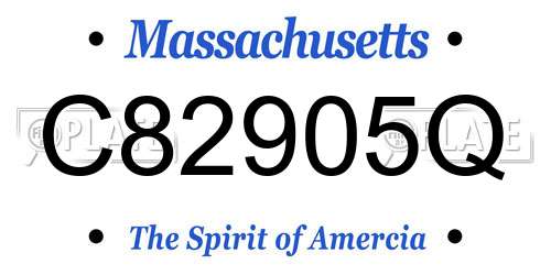 C82905Q Massachusetts License Plate