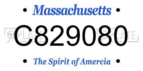 C829080 Massachusetts License Plate