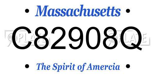 C82908Q Massachusetts License Plate