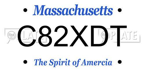 C82XDT Massachusetts License Plate
