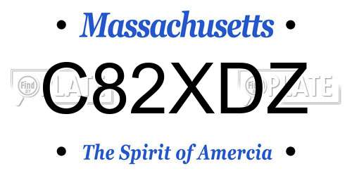 C82XDZ Massachusetts License Plate