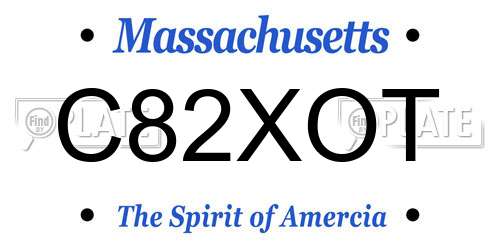 C82XOT Massachusetts License Plate