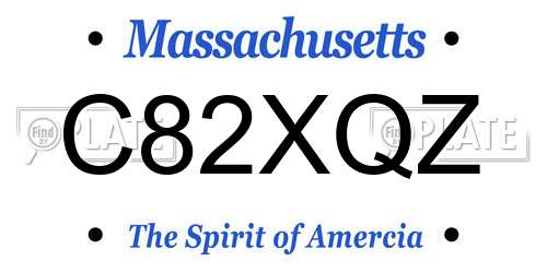 C82XQZ Massachusetts License Plate