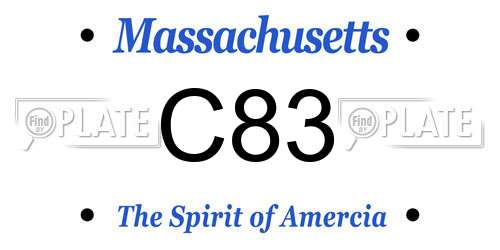 C83 Massachusetts License Plate