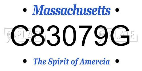 C83079G Massachusetts License Plate
