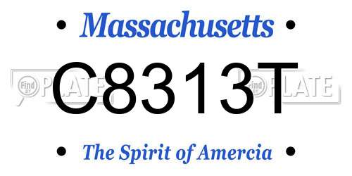 C8313T Massachusetts License Plate