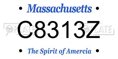 C8313Z Massachusetts License Plate