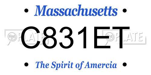 C831ET Massachusetts License Plate